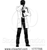 Vector Illustration of Scientist Engineer Inspector Upset Guy Silhouette by AtStockIllustration