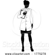 Vector Illustration of Scientist Female Engineer Lady Silhouette Person by AtStockIllustration