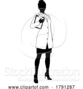 Vector Illustration of Scientist Female Engineer Lady Silhouette Person by AtStockIllustration