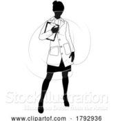 Vector Illustration of Scientist Female Engineer Lady Silhouette Person by AtStockIllustration