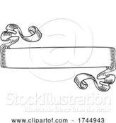 Vector Illustration of Scroll Banner Woodcut Vintage Style Ribbon by AtStockIllustration