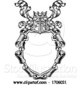 Vector Illustration of Scroll Shield Crest Royal Coat of Arms by AtStockIllustration