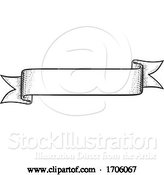 Vector Illustration of Scroll Vintage Flag Paper Banner Ribbon Woodcut by AtStockIllustration