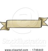 Vector Illustration of Scroll Vintage Woodcut Banner Paper Ribbon Drawing by AtStockIllustration