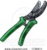 Vector Illustration of Secateurs Garden Pruner Gardening Tool Woodcut by AtStockIllustration