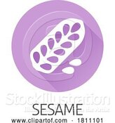 Vector Illustration of Sesame Seed Capsule Pod Food Allergen Icon Concept by AtStockIllustration