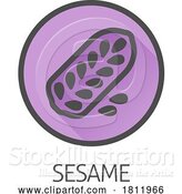 Vector Illustration of Sesame Seed Capsule Pod Food Allergen Icon Concept by AtStockIllustration