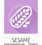 Vector Illustration of Sesame Seed Capsule Pod Food Allergen Icon Concept by AtStockIllustration