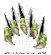 Vector Illustration of Sharp Green Scary Claws Shredding Through Metal by AtStockIllustration