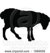 Vector Illustration of Sheep Farm Animal Silhouette by AtStockIllustration
