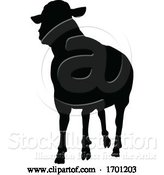 Vector Illustration of Sheep or Lamb Farm Animal in Silhouette by AtStockIllustration