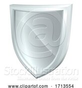 Vector Illustration of Shield Silver Metal Icon by AtStockIllustration