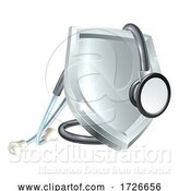 Vector Illustration of Shield Stethoscope Medical Health Icon Concept by AtStockIllustration