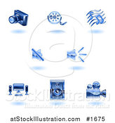 Vector Illustration of Shiny Blue Media Icons by AtStockIllustration