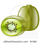 Vector Illustration of Shiny Organic Kiwi Fruits by AtStockIllustration