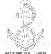 Vector Illustration of Ship Anchor Boat Rope Nautical Illustration by AtStockIllustration