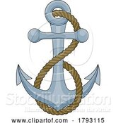 Vector Illustration of Ship Anchor Boat Rope Nautical Illustration by AtStockIllustration