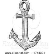 Vector Illustration of Ship Anchor Nautical Illustration Woodcut Drawing by AtStockIllustration