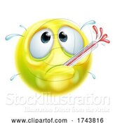 Vector Illustration of Sick Ill Thermometer Emoji Emoticon Face by AtStockIllustration