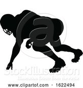 Vector Illustration of Silhouette American Football Player by AtStockIllustration