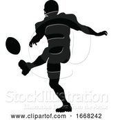 Vector Illustration of Silhouette American Football Player by AtStockIllustration