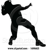Vector Illustration of Silhouette American Football Player by AtStockIllustration