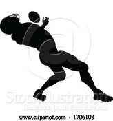 Vector Illustration of Silhouette American Football Player by AtStockIllustration