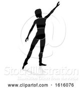 Vector Illustration of Silhouette Ballet Dancer, on a White Background by AtStockIllustration