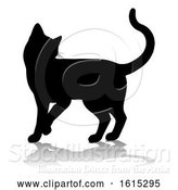 Vector Illustration of Silhouette Cat Pet Animal, on a White Background by AtStockIllustration