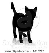 Vector Illustration of Silhouette Cat Pet Animal, on a White Background by AtStockIllustration