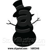 Vector Illustration of Silhouette Christmas Snowman by AtStockIllustration