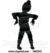 Vector Illustration of Silhouette Kid Child in Winter Christmas Clothing by AtStockIllustration