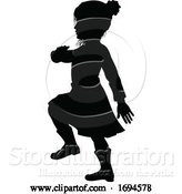 Vector Illustration of Silhouette Kid Child in Winter Christmas Clothing by AtStockIllustration