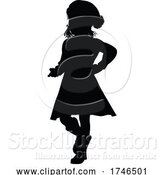 Vector Illustration of Silhouette Kid Child in Winter Christmas Clothing by AtStockIllustration