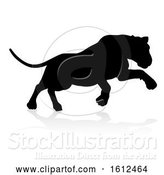 Vector Illustration of Silhouette Lion, on a White Background by AtStockIllustration