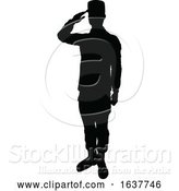 Vector Illustration of Silhouette Soldier by AtStockIllustration