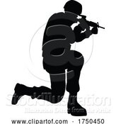 Vector Illustration of Silhouette Soldier by AtStockIllustration