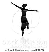 Vector Illustration of Silhouetted Ballerina, with a Reflection or Shadow, on a White Background by AtStockIllustration