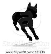 Vector Illustration of Silhouetted Boxer Dog, with a Reflection or Shadow, on a White Background by AtStockIllustration