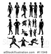 Vector Illustration of Silhouetted Business People by AtStockIllustration