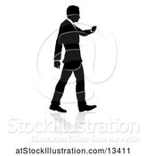 Vector Illustration of Silhouetted Businessman Walking, with a Reflection or Shadow by AtStockIllustration