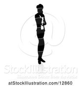 Vector Illustration of Silhouetted Businesswoman, with a Shadow on a White Background by AtStockIllustration