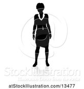 Vector Illustration of Silhouetted Businesswoman, with a Shadow on a White Background by AtStockIllustration