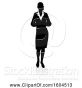 Vector Illustration of Silhouetted Businesswoman, with a Shadow on a White Background by AtStockIllustration