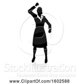 Vector Illustration of Silhouetted Businesswoman, with a Shadow on a White Background by AtStockIllustration