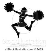 Vector Illustration of Silhouetted Cheerleader with a Reflection or Shadow, on a White Background by AtStockIllustration