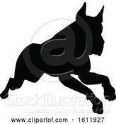 Vector Illustration of Silhouetted Dog by AtStockIllustration