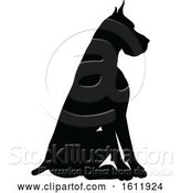 Vector Illustration of Silhouetted Dog by AtStockIllustration