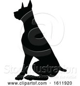 Vector Illustration of Silhouetted Dog by AtStockIllustration