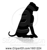 Vector Illustration of Silhouetted Dog, with a Reflection or Shadow, on a White Background by AtStockIllustration